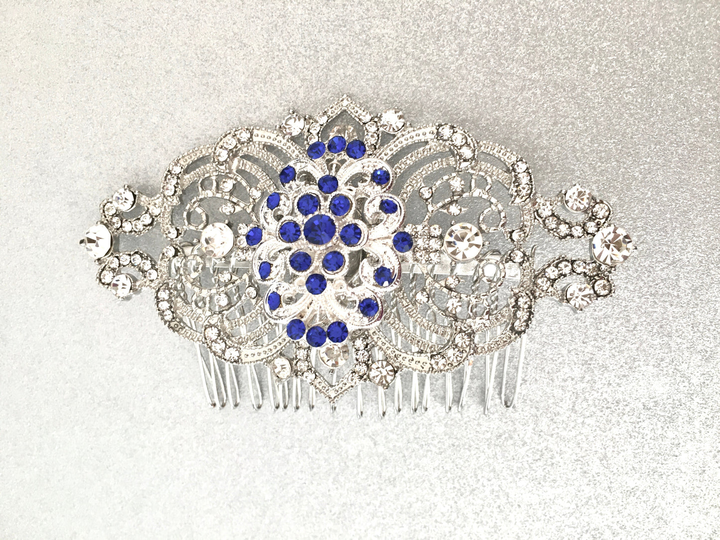 Blue Bella Crystal Bridal Hair Comb