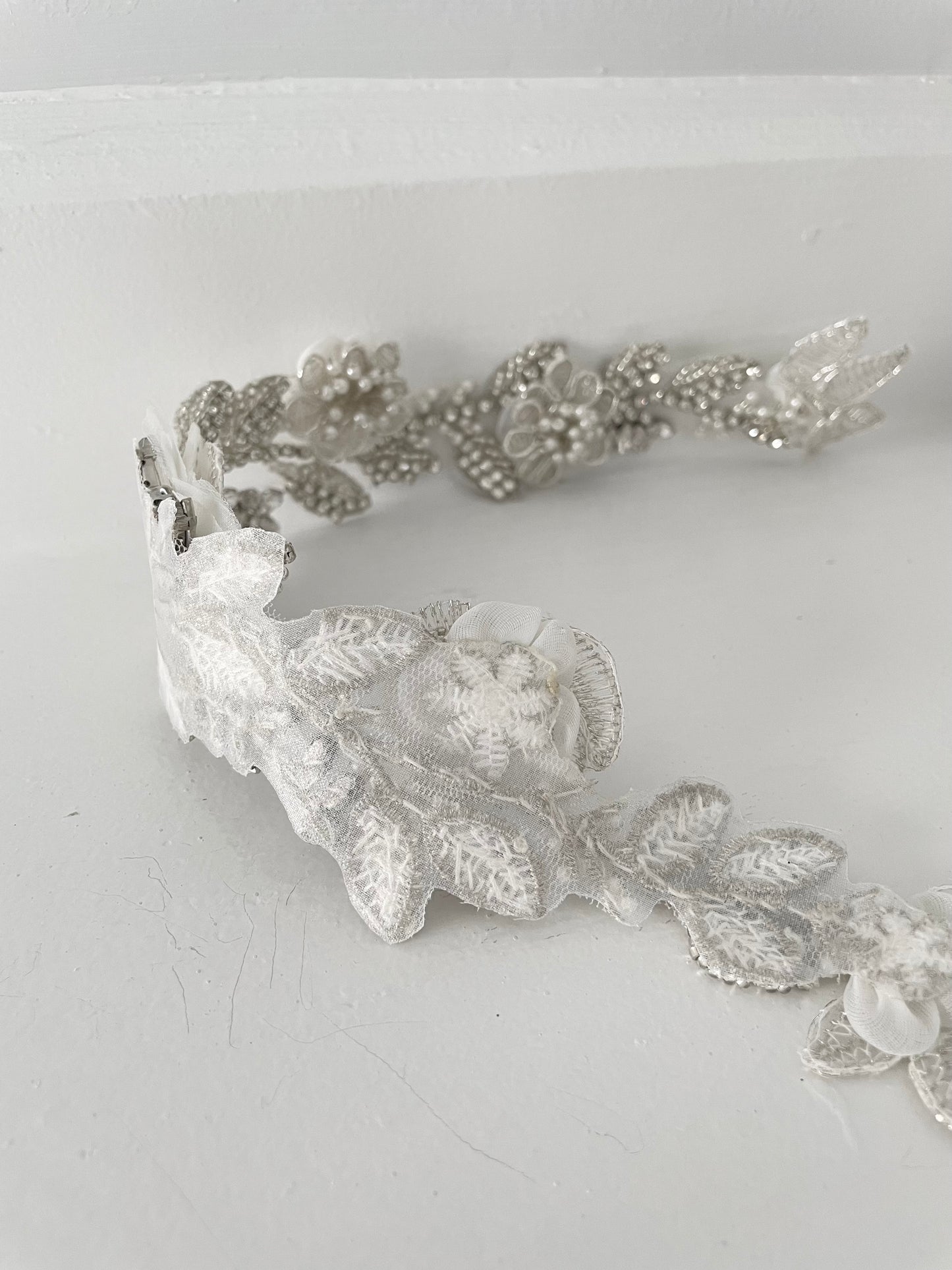 Juliette Beaded & Crystal Rhinestone Floral Bridal Belt Appliqué