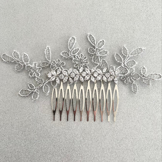 Alyssia Crystal Leaf Bridal Comb