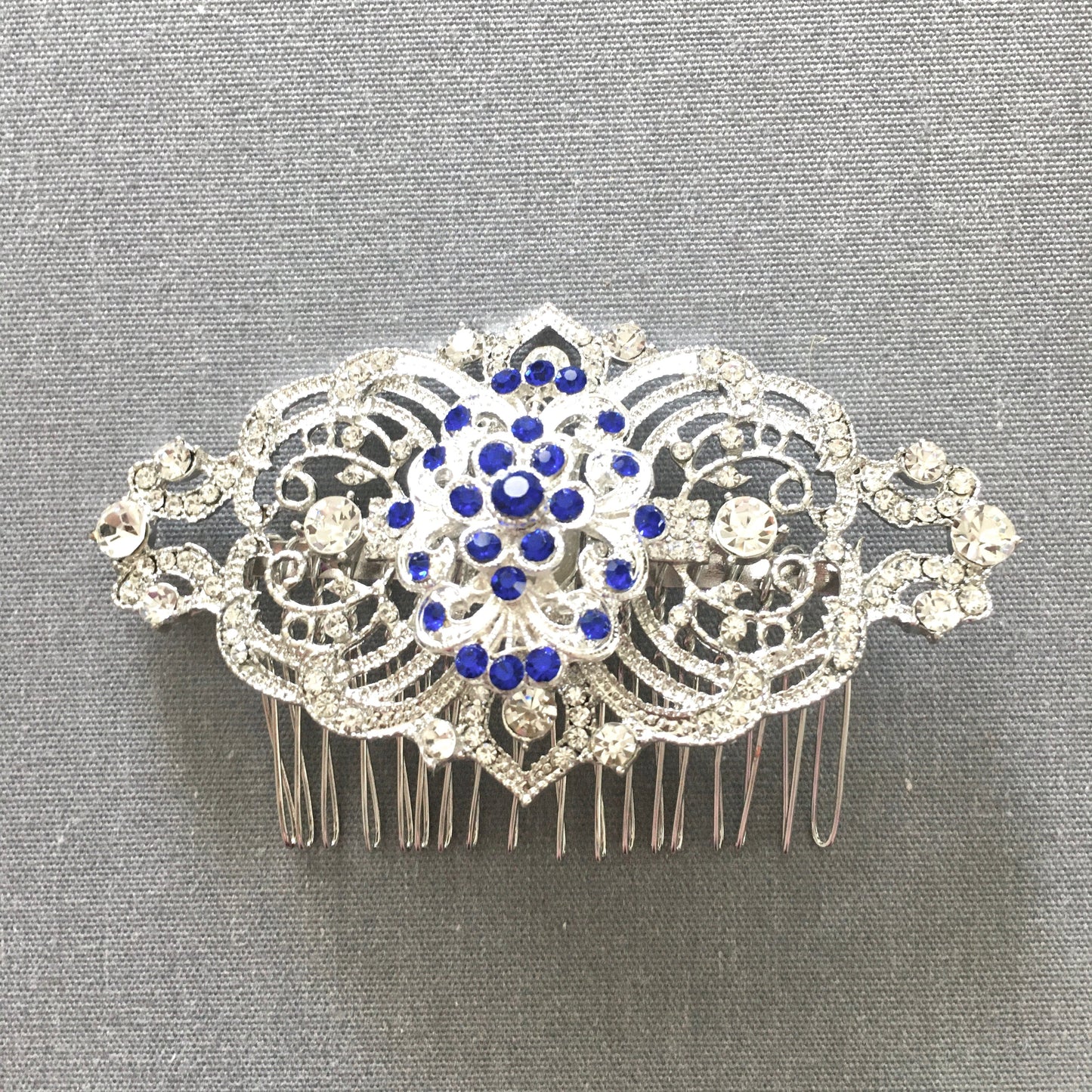 Blue Bella Crystal Bridal Hair Comb