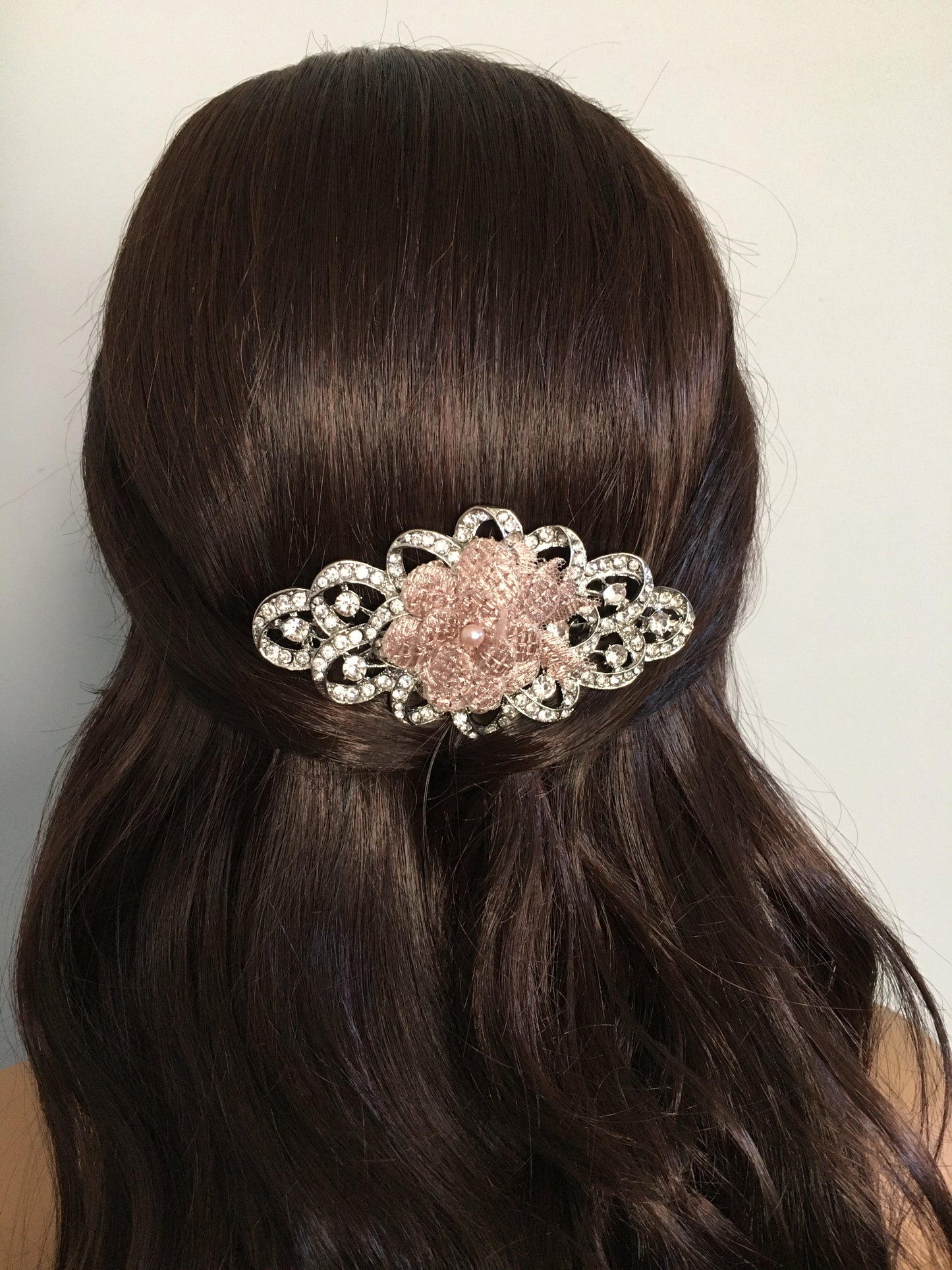 Sofia Mauve Floral Crystal Bridal Comb