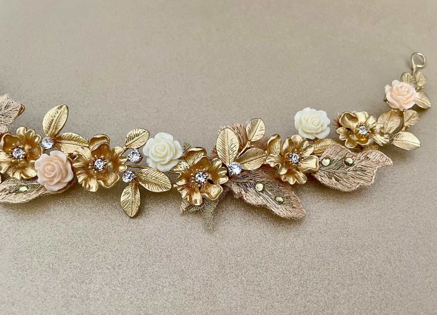 Golden Flower Vine Bridal Headpiece