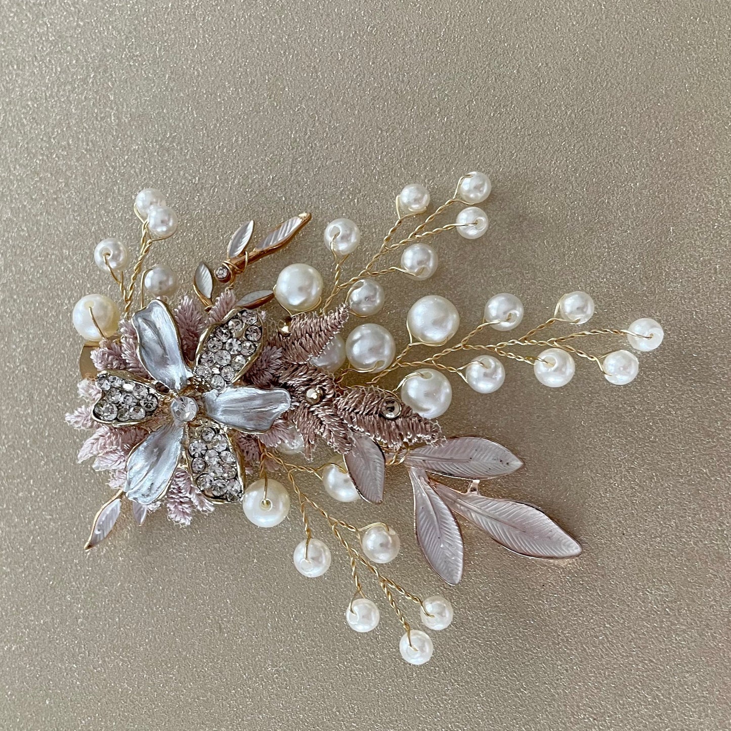 Golden Posey Floral Hair Clip