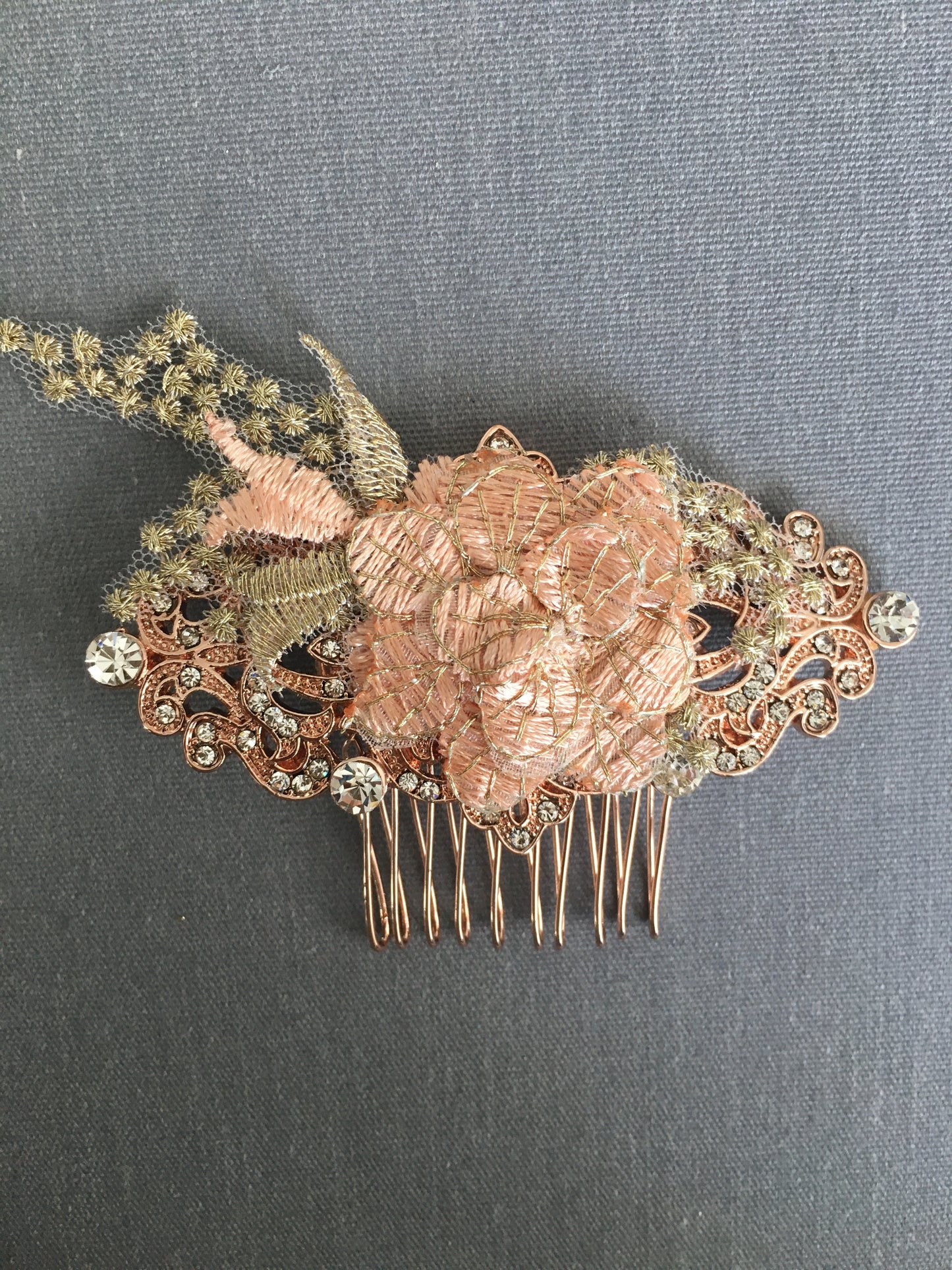 Rosalina Rose Gold Bridal Hair Comb