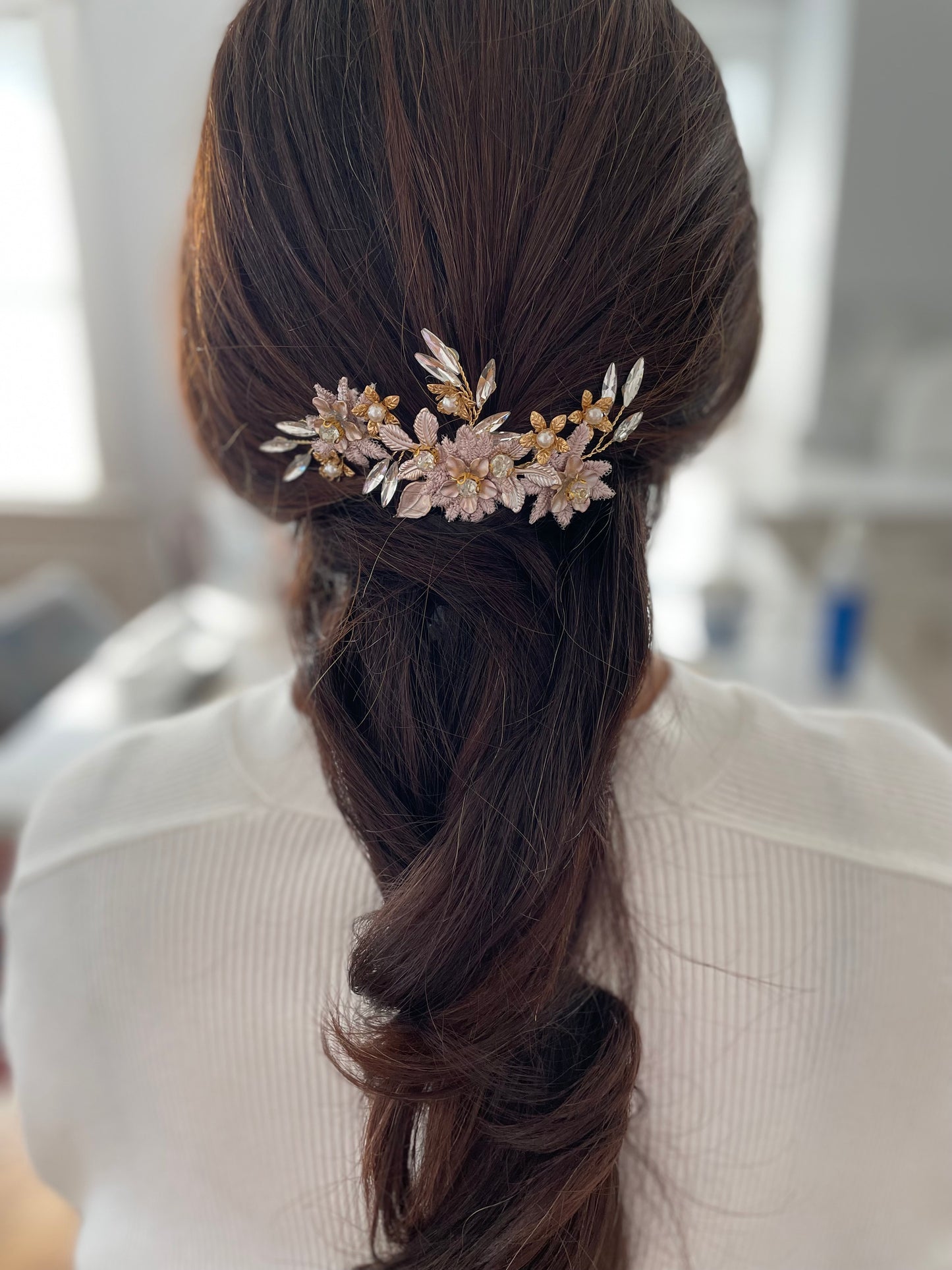 Charlotte Golden Floral Burst Bridal Comb