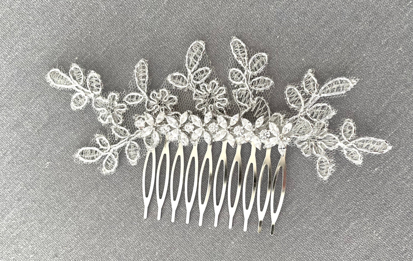 Alyssia Crystal Leaf Bridal Comb