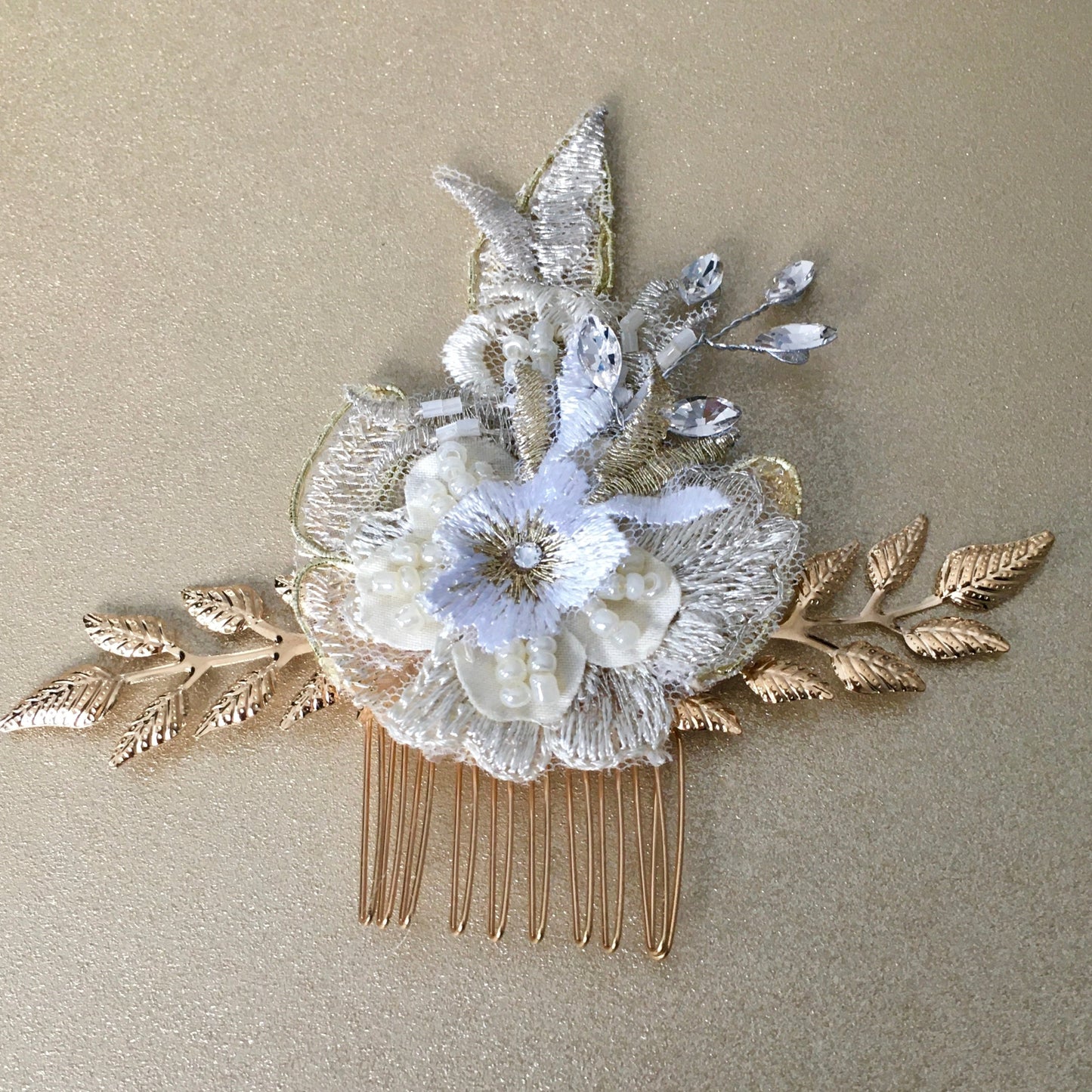 Sienna Two-Toned Floral Bridal Hair Comb