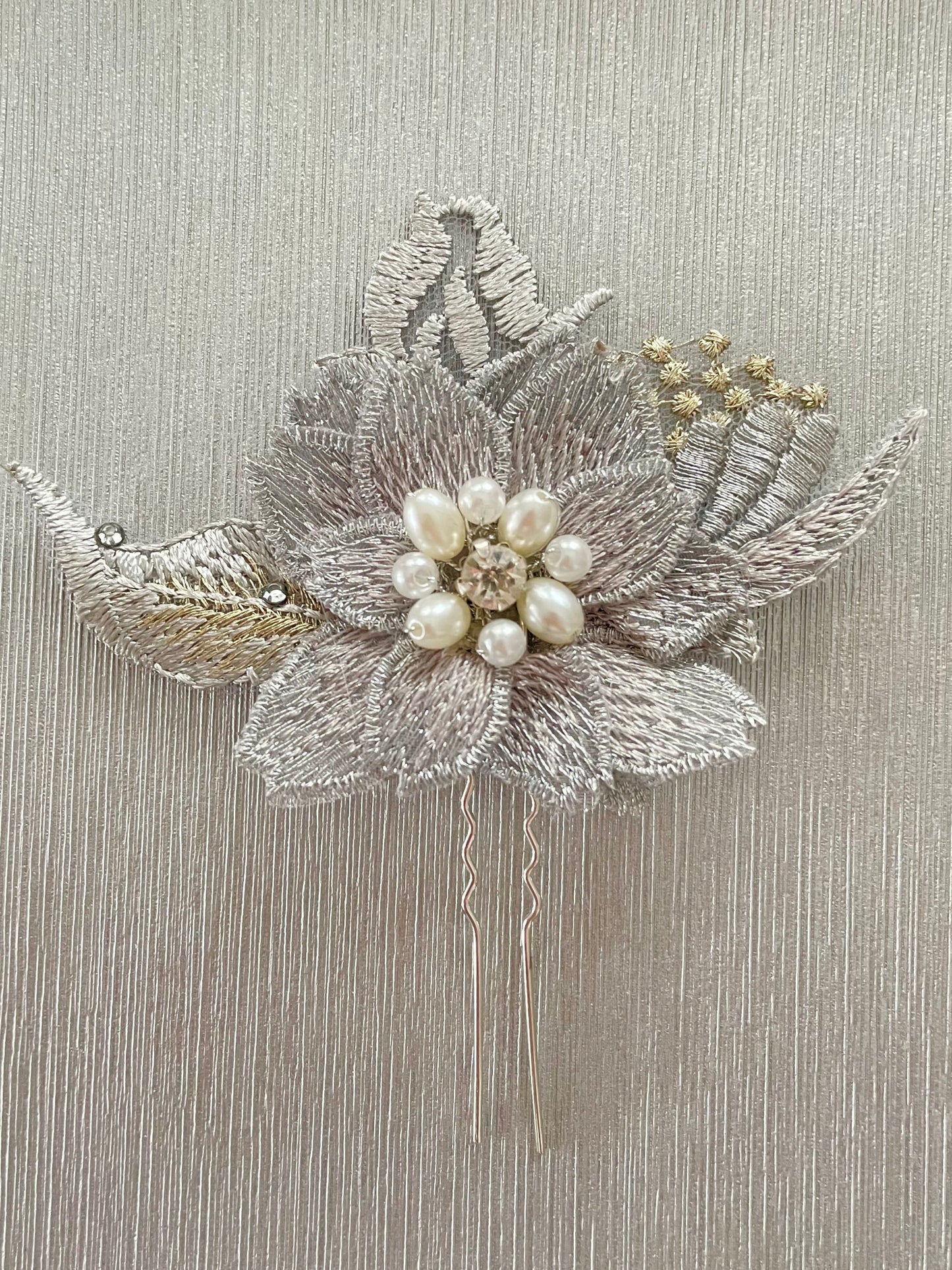 Nadia Silver and Gold Leaf Hair Pin