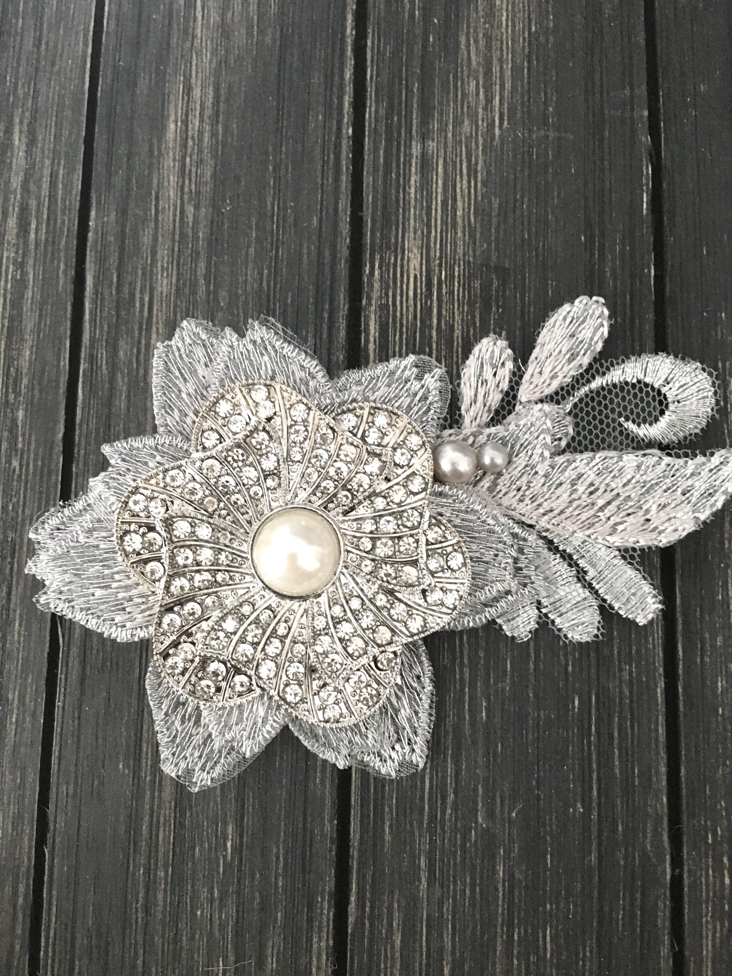 Elise Crystal & Pearl Bridal Clip