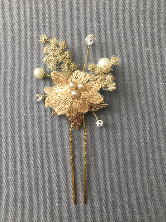 Petite Golden Bridal Hair Pin