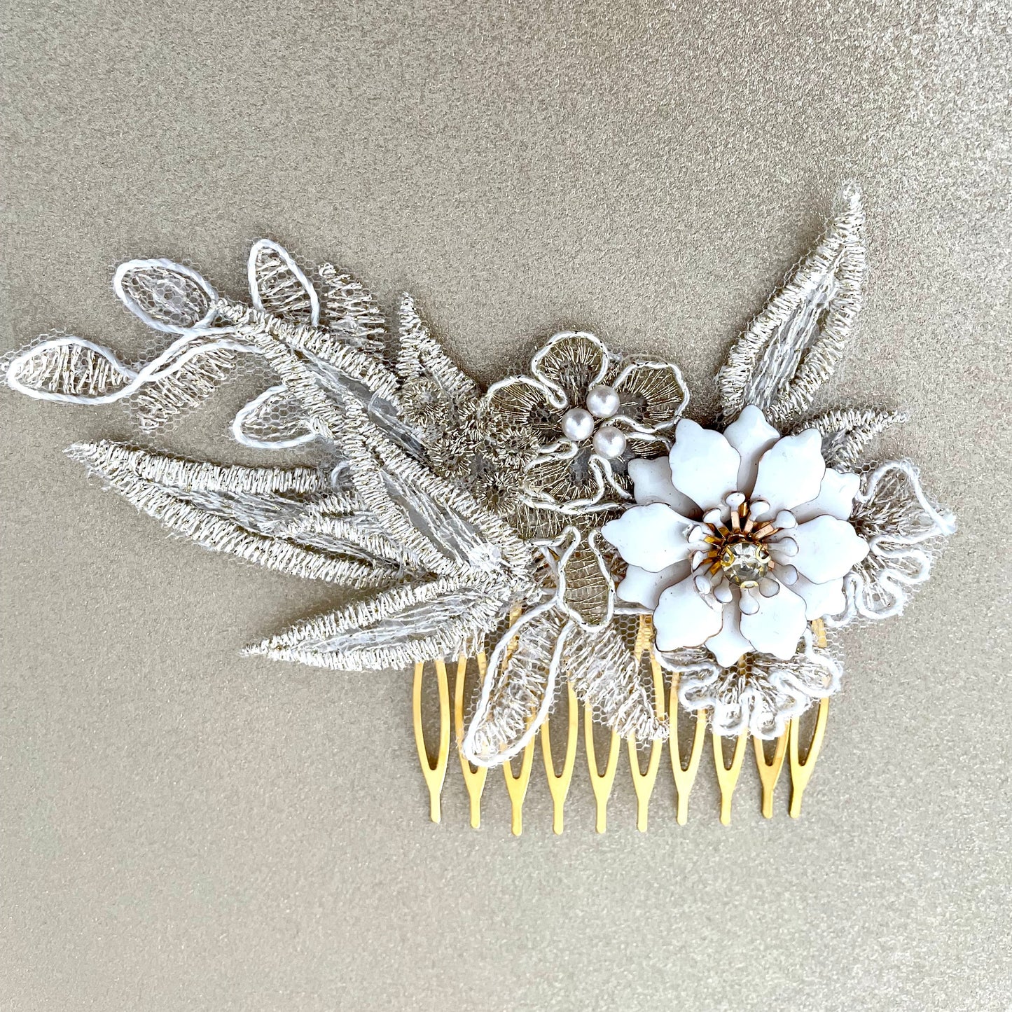 Magnolia Golden Champagne Bridal Hair Comb