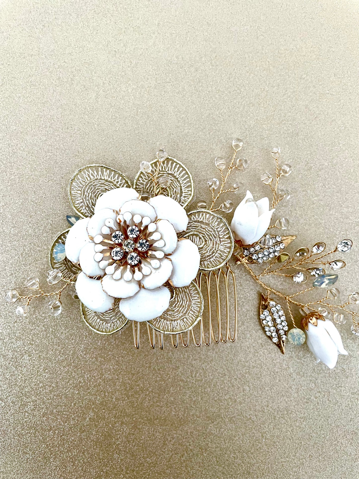 Lilly & Gardenia Blooms Bridal Hair Comb