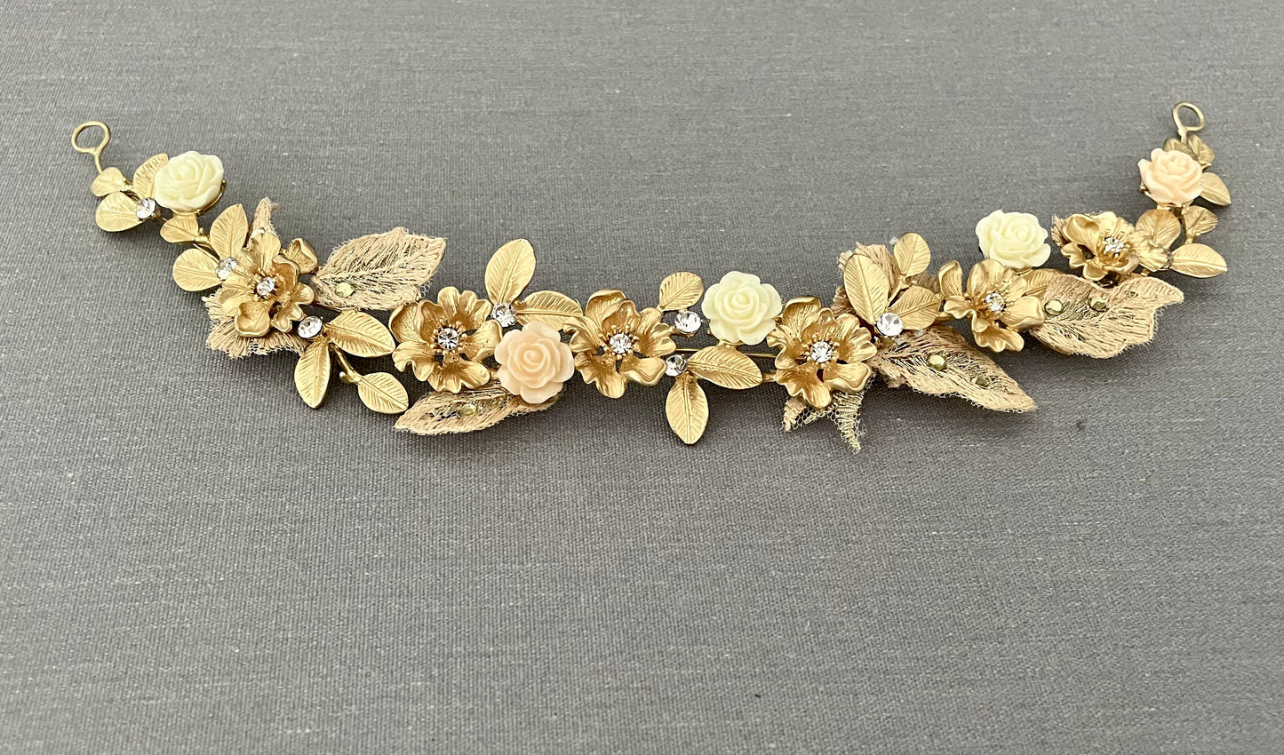 Golden Flower Vine Bridal Headpiece