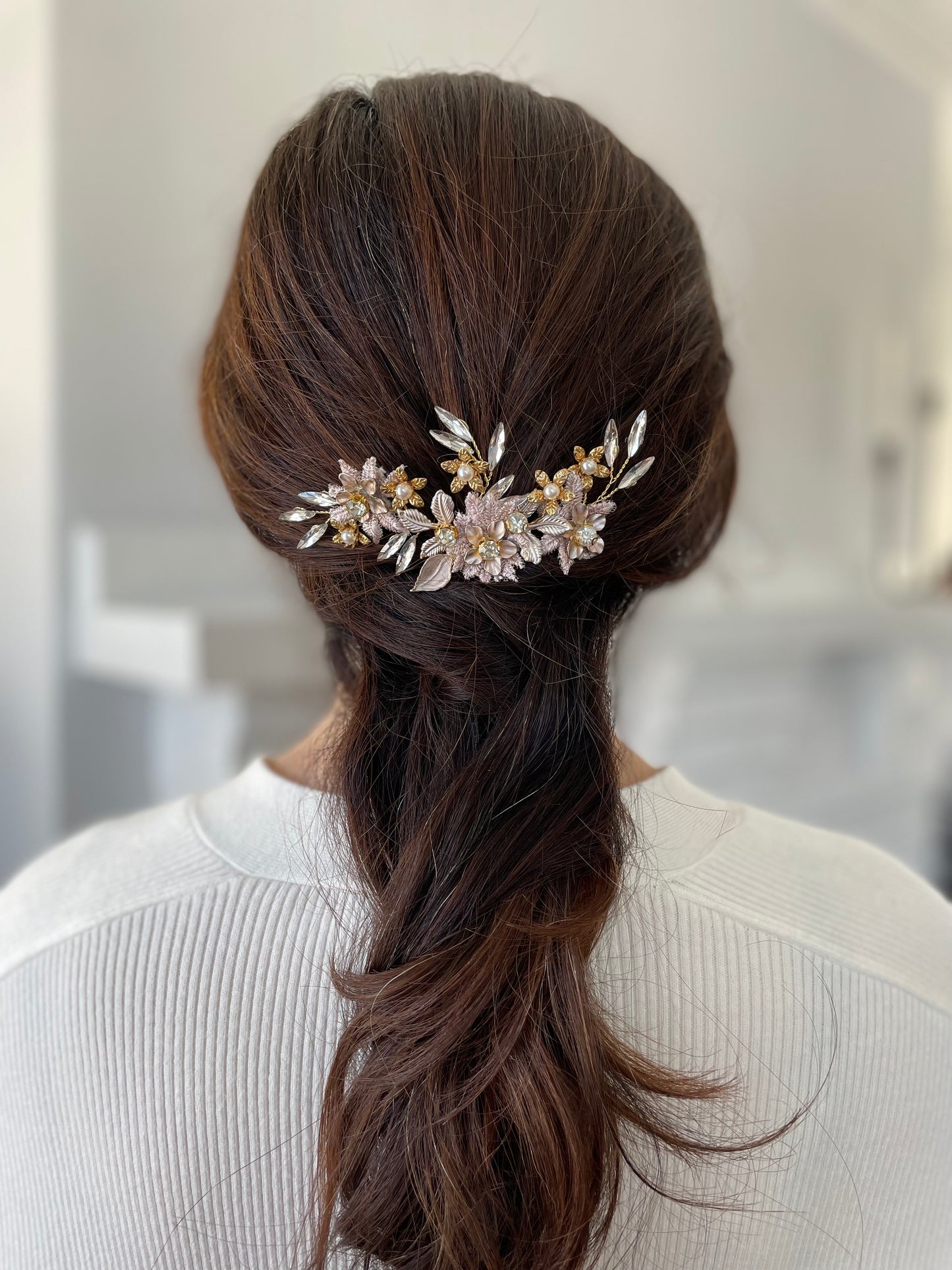 Charlotte Golden Floral Burst Bridal Comb
