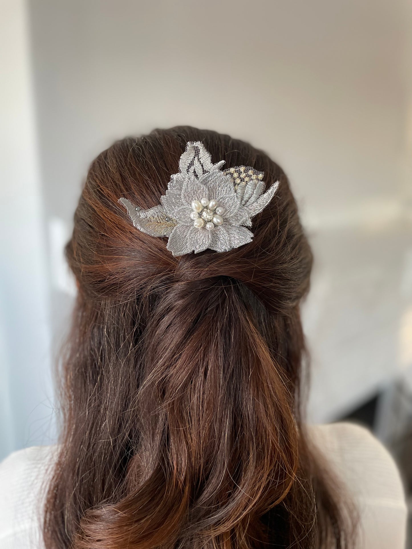 Nadia Silver and Gold Leaf Hair Pin