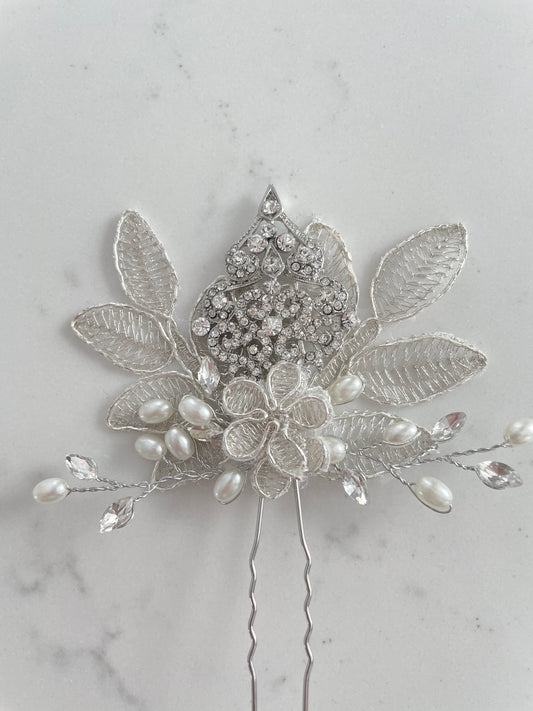 Karli Crystal Vintage Inspired Floral Hair Pin