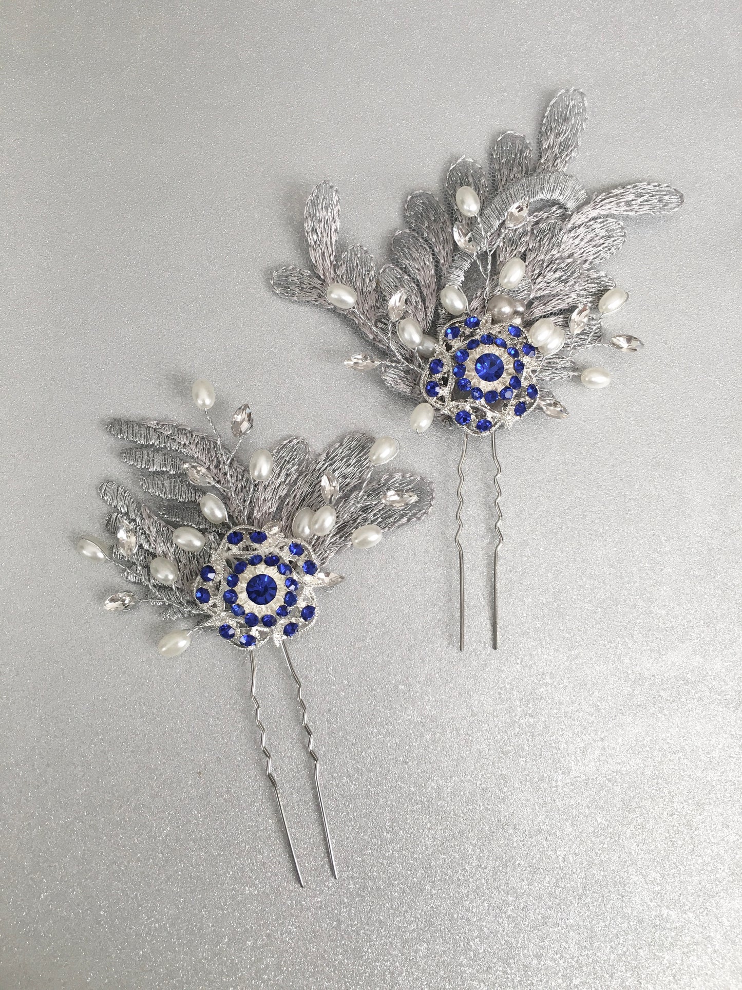 Blue Bella Hair Pins -Set of 2