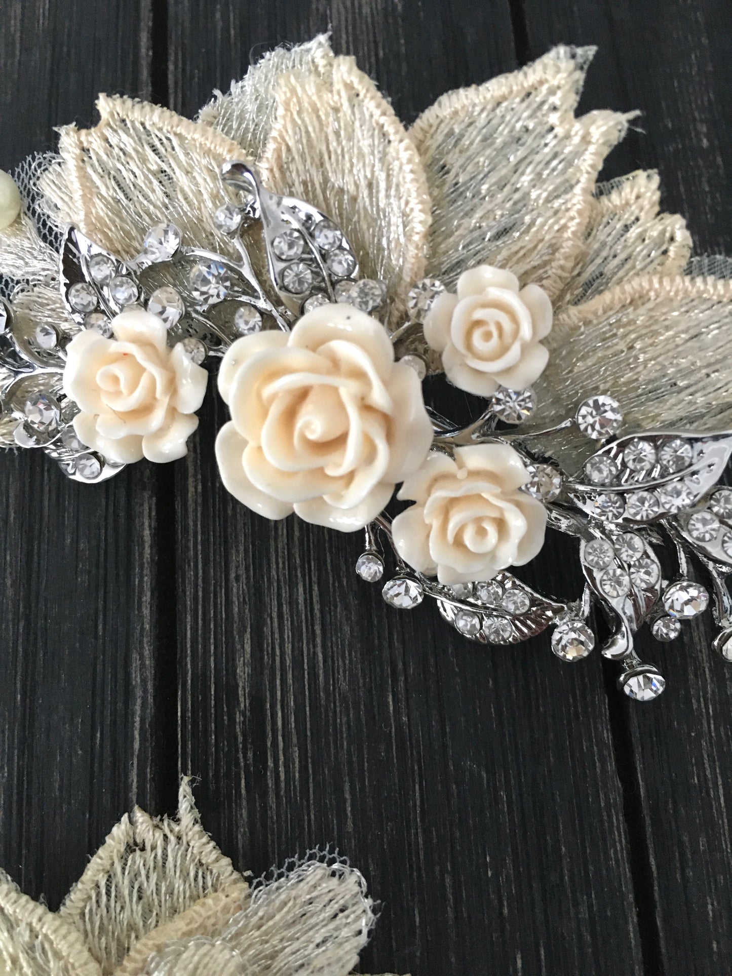 Elia Floral & Lace Hair Clips - Set of 2