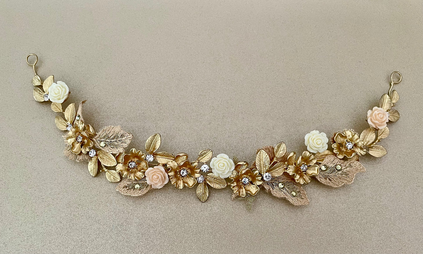 Golden Flower Vine Bridal Headpiece