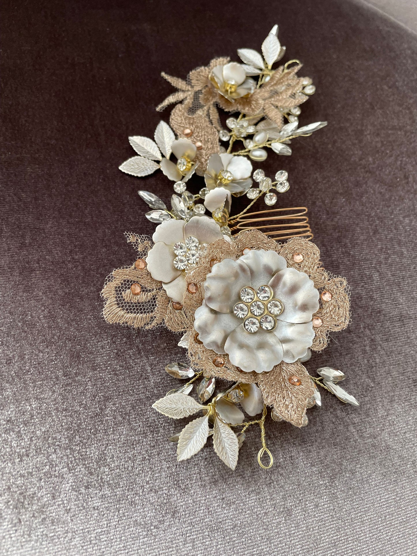 Brielle Bloom Floral Bridal Hair Comb