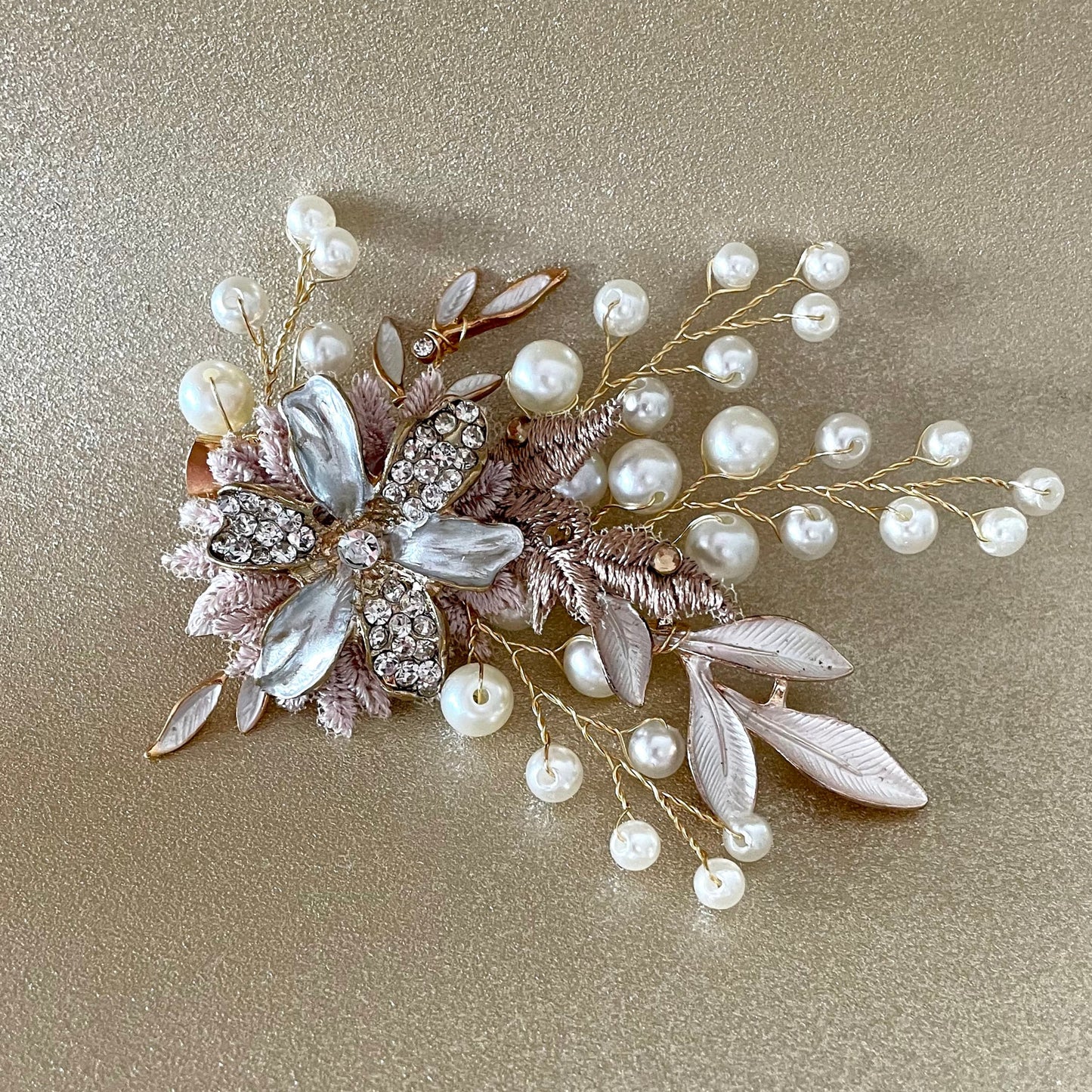 Golden Posey Floral Hair Clip