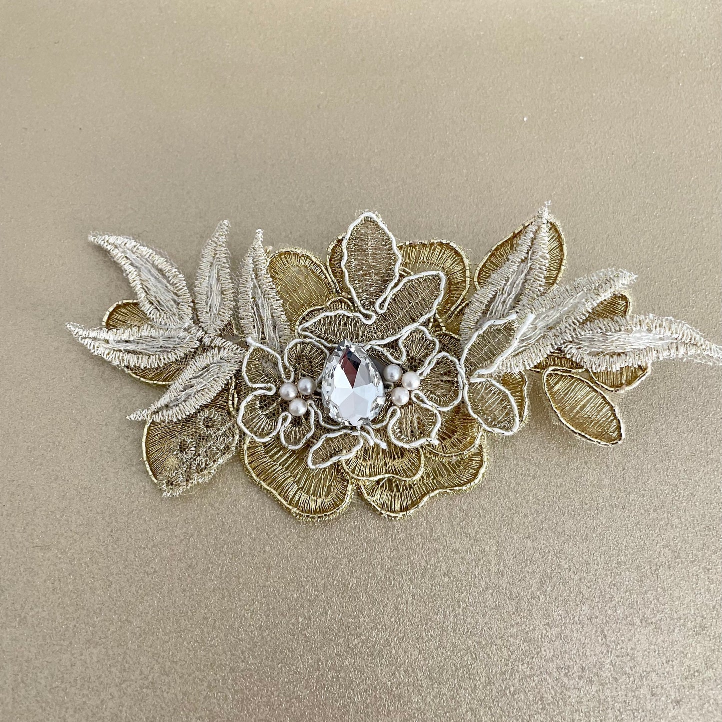 Golden Gal Lace and Crystal Embellished Hair Clip