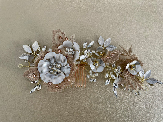 Brielle Bloom Floral Bridal Hair Comb