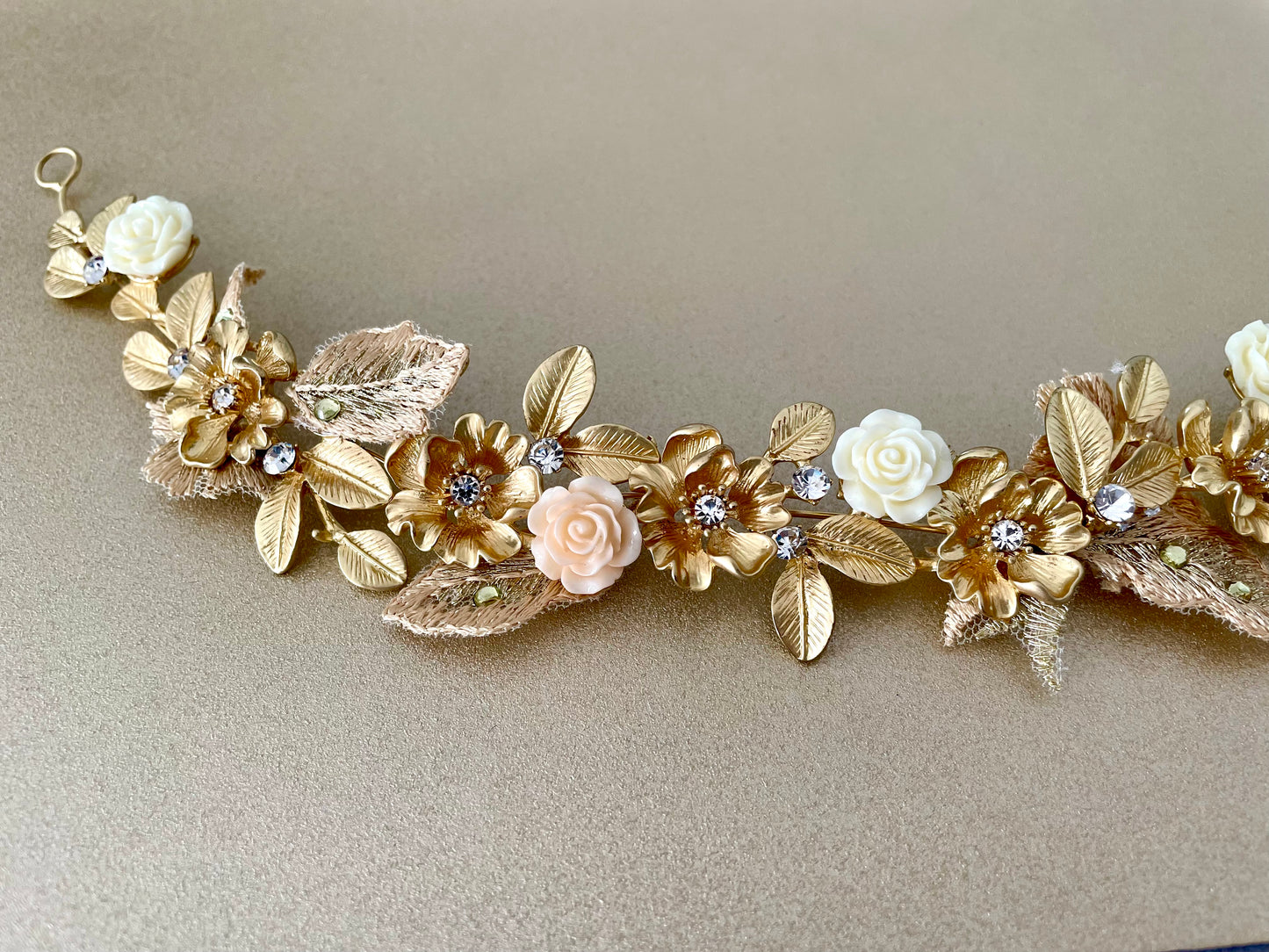 Golden Flower Vine Bridal Headpiece