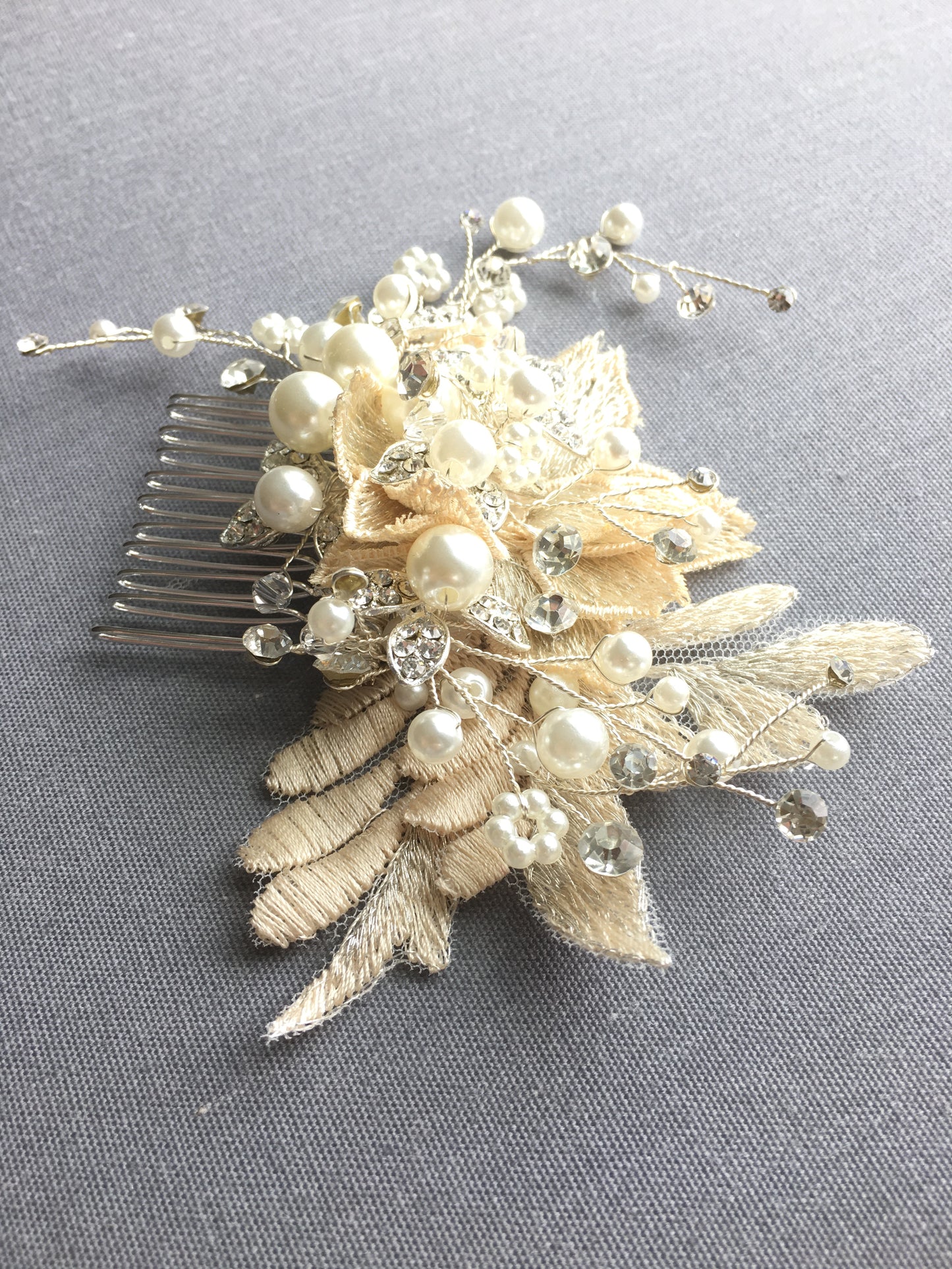 Lorraine Floral Pearl Bridal Hair Comb
