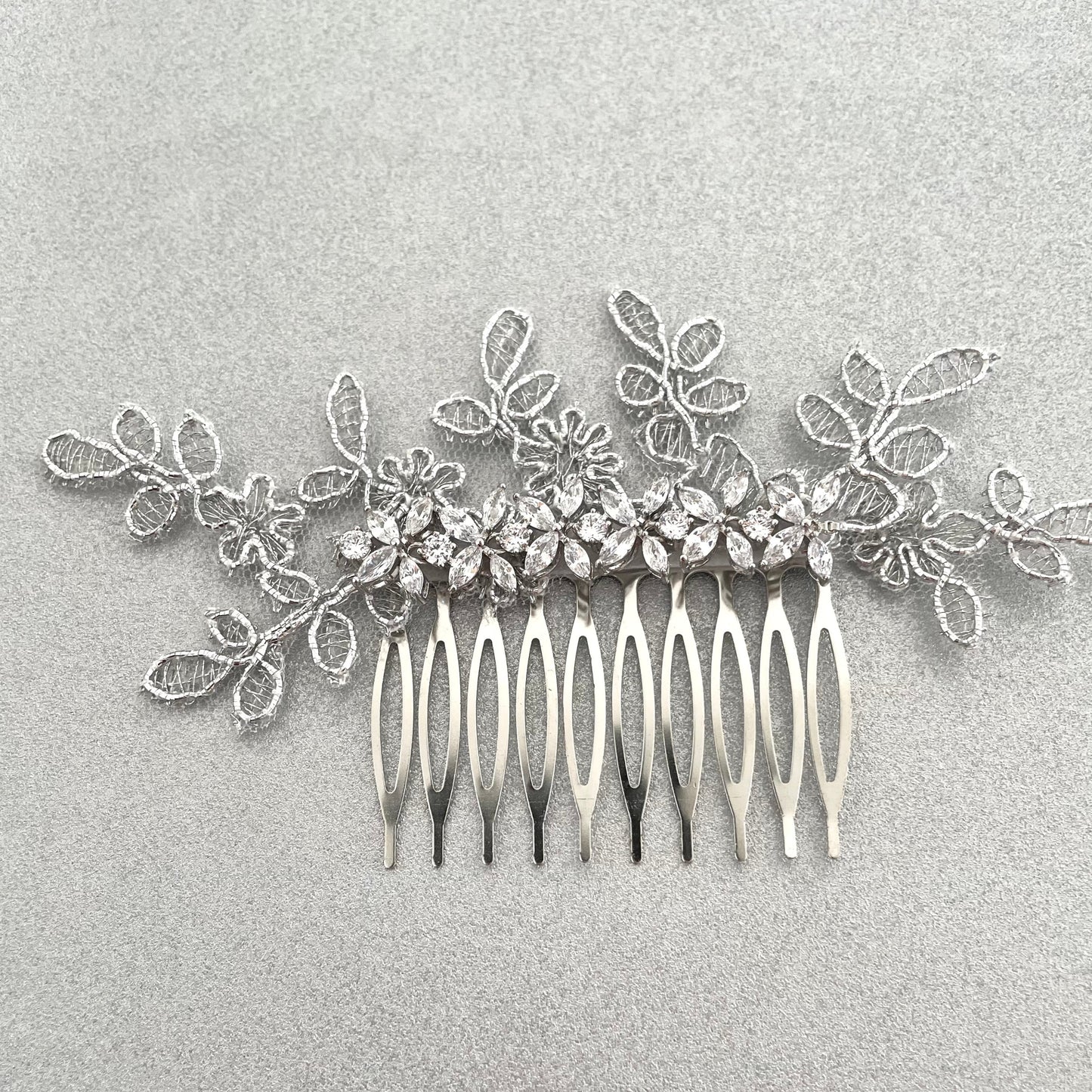 Alyssia Crystal Leaf Bridal Comb