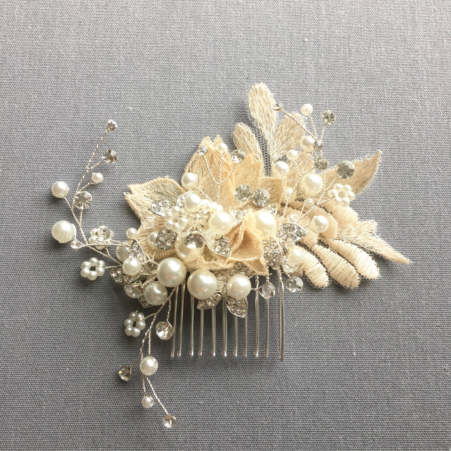 Lorraine Floral Pearl Bridal Hair Comb
