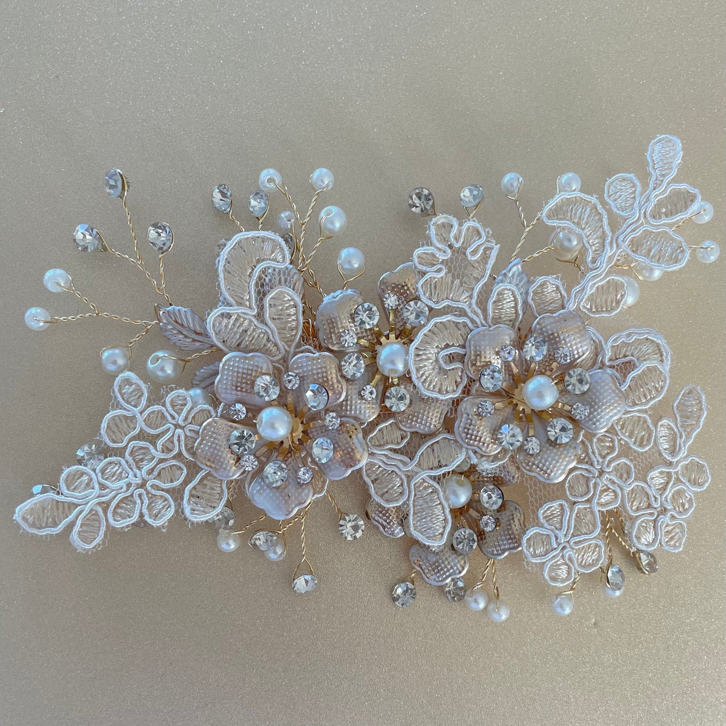 Alegria Floral Bridal Vine Clip