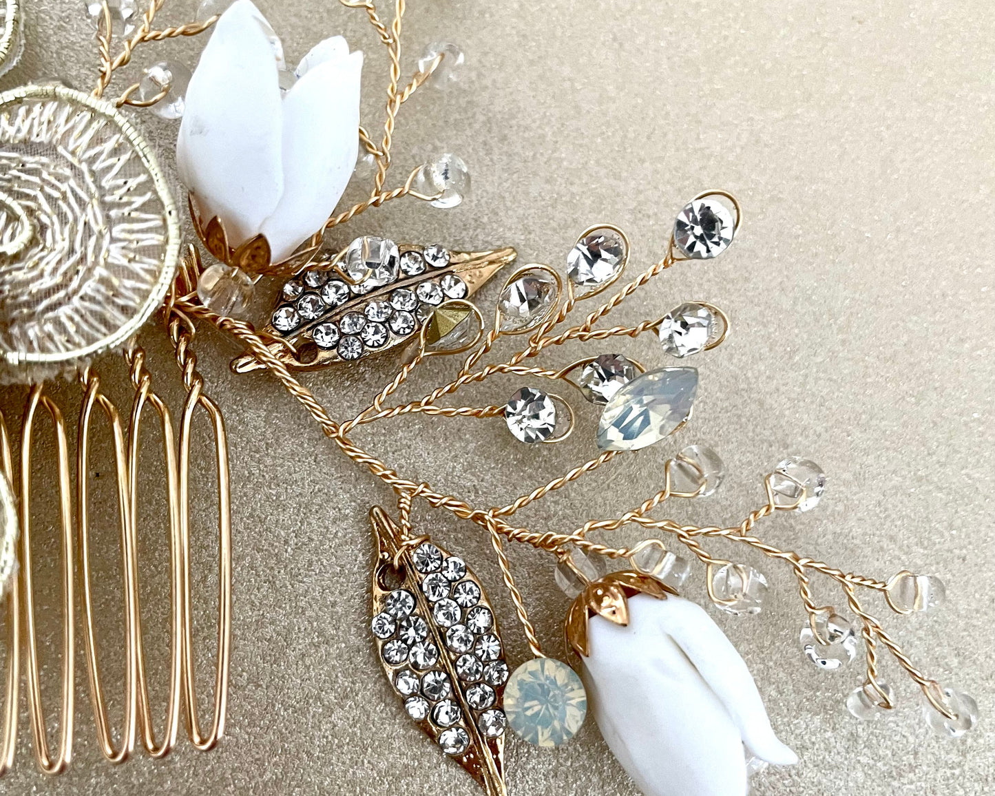 Lilly & Gardenia Blooms Bridal Hair Comb