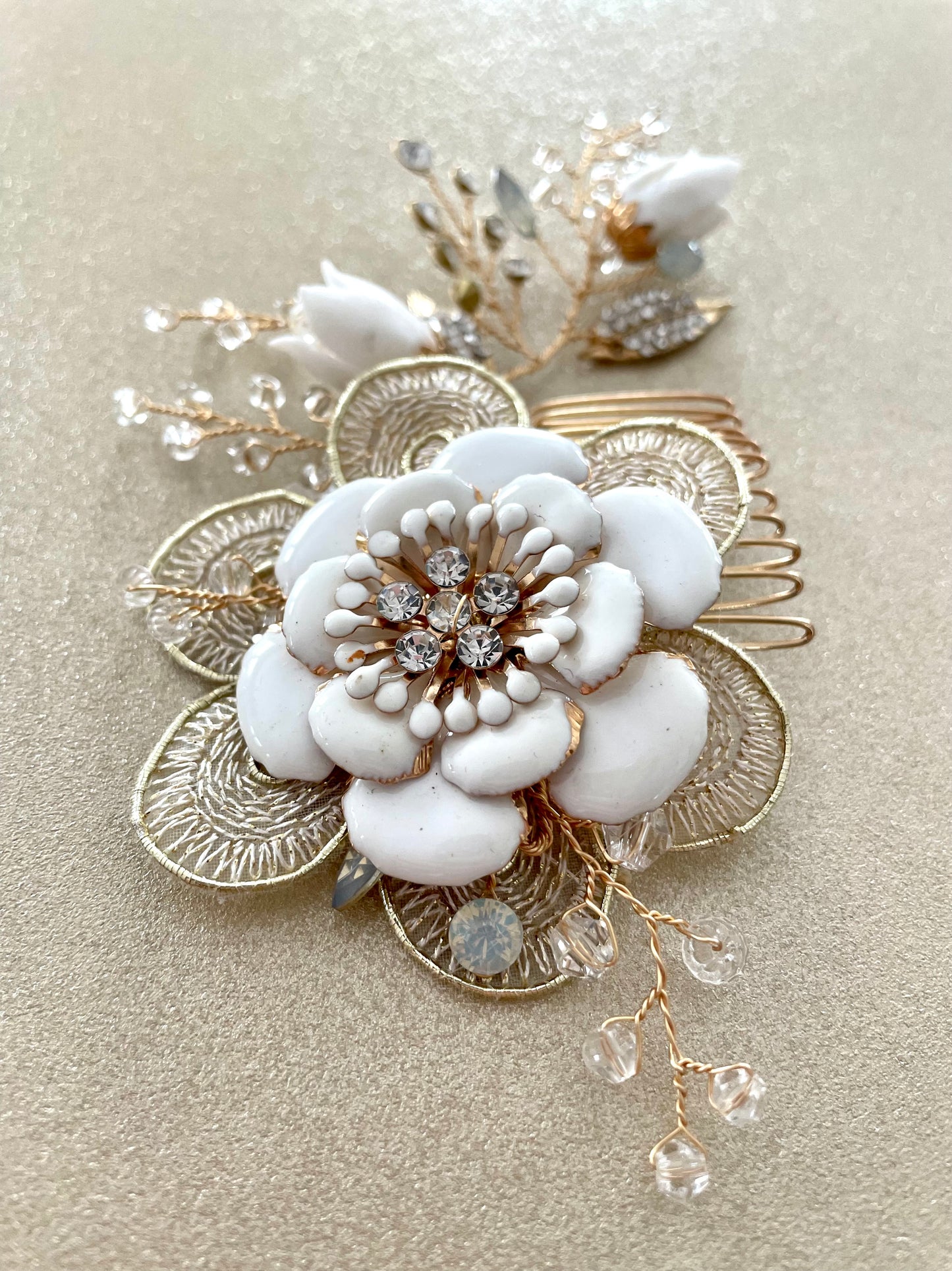 Lilly & Gardenia Blooms Bridal Hair Comb