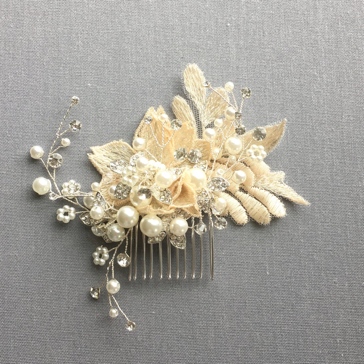 Lorraine Floral Pearl Bridal Hair Comb
