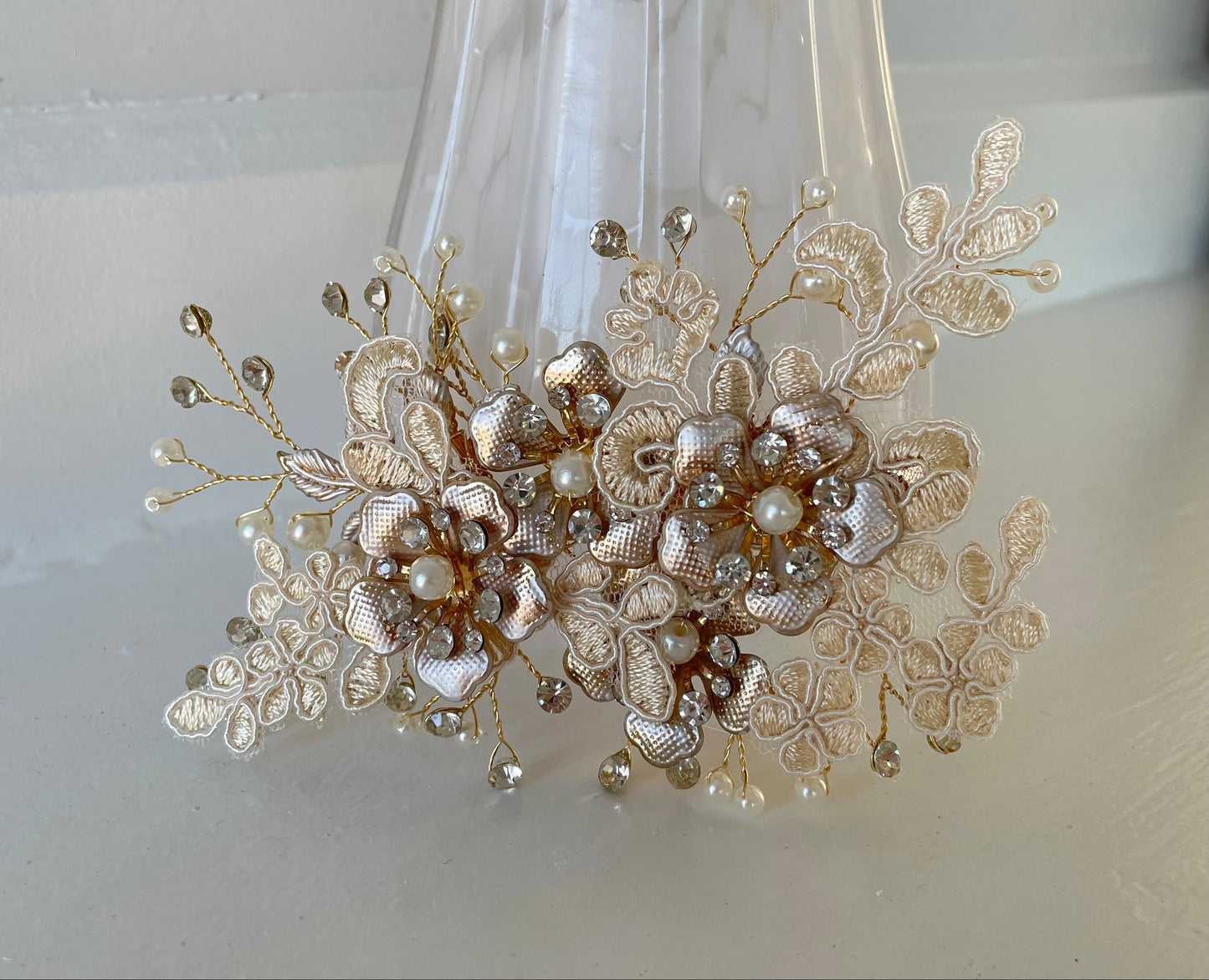 Alegria Floral Bridal Vine Clip