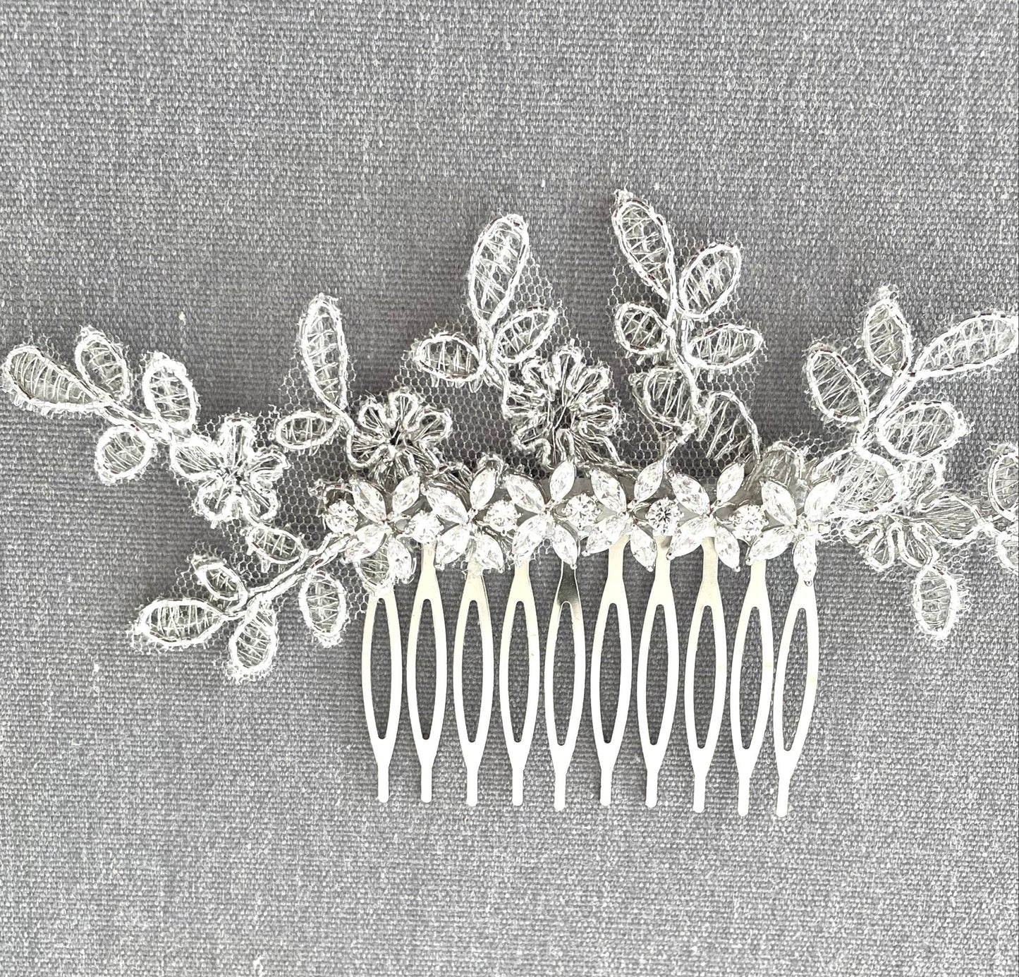 Alyssia Crystal Leaf Bridal Comb
