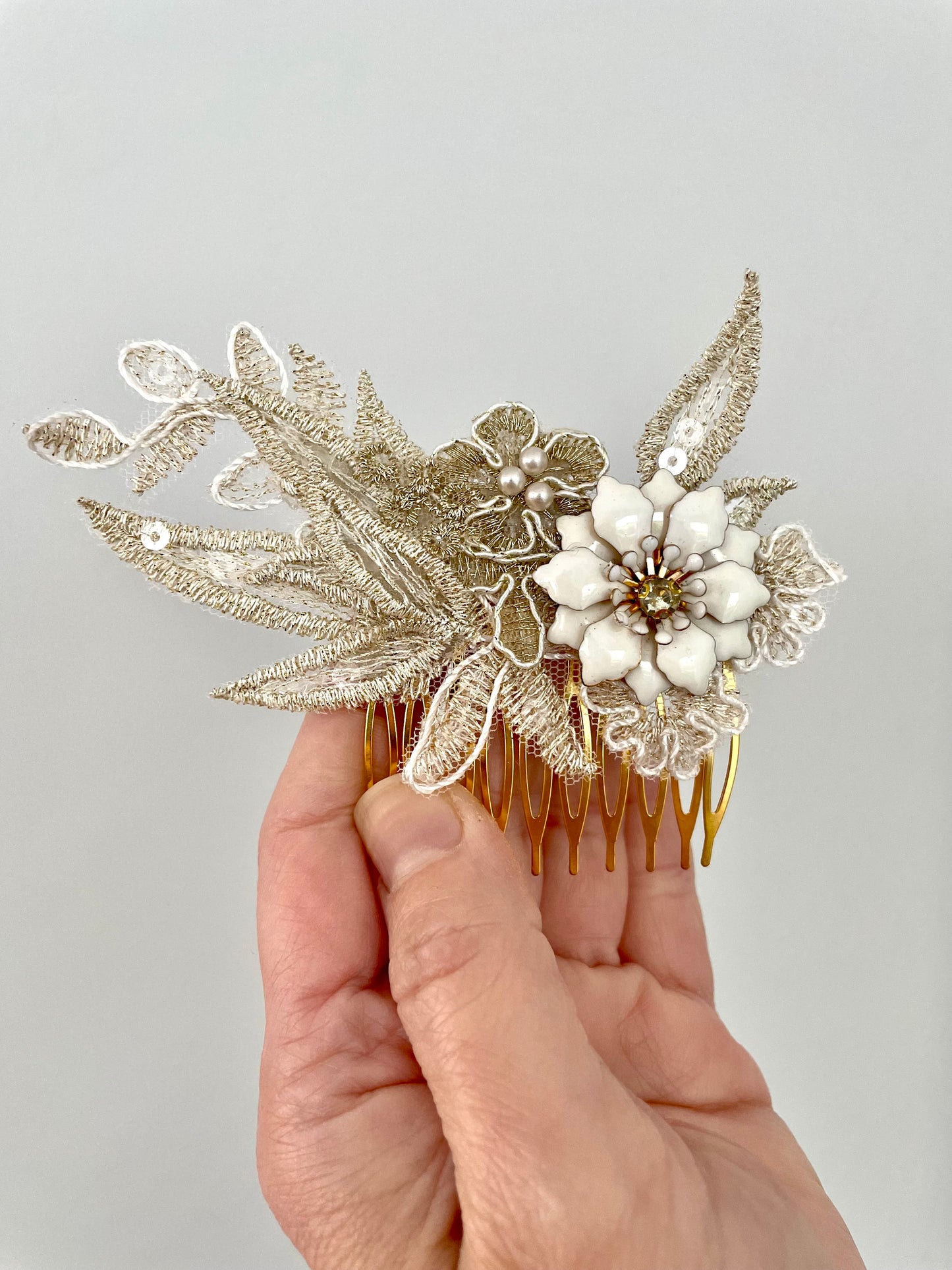 Magnolia Golden Champagne Bridal Hair Comb