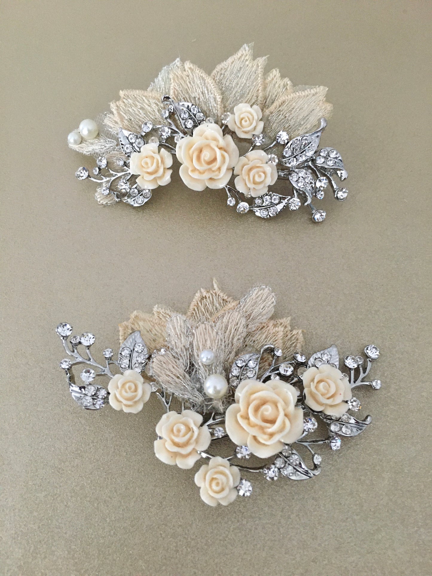 Elia Floral & Lace Hair Clips - Set of 2