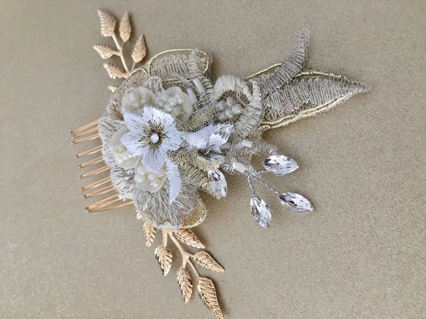 Sienna Two-Toned Floral Bridal Hair Comb