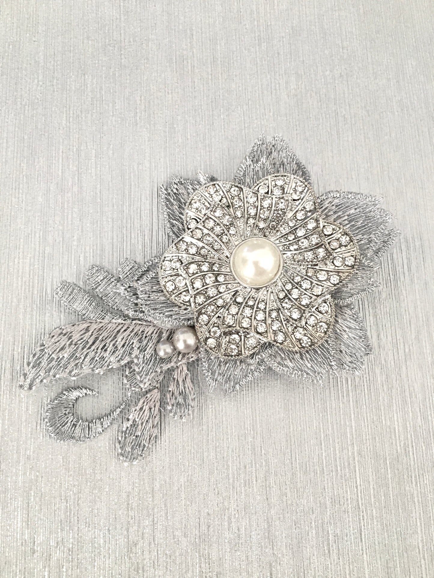 Elise Crystal & Pearl Bridal Clip