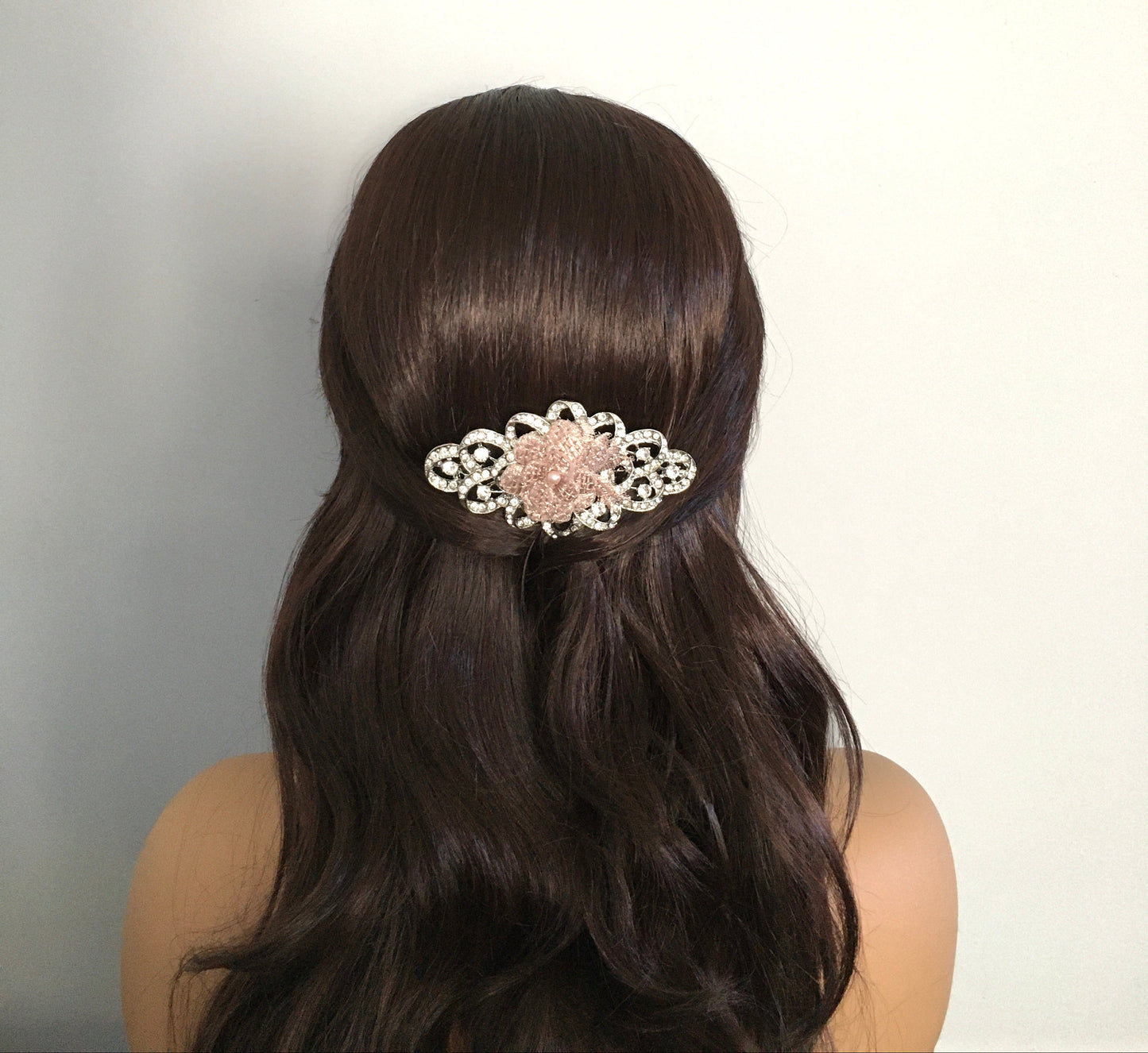 Sofia Mauve Floral Crystal Bridal Comb