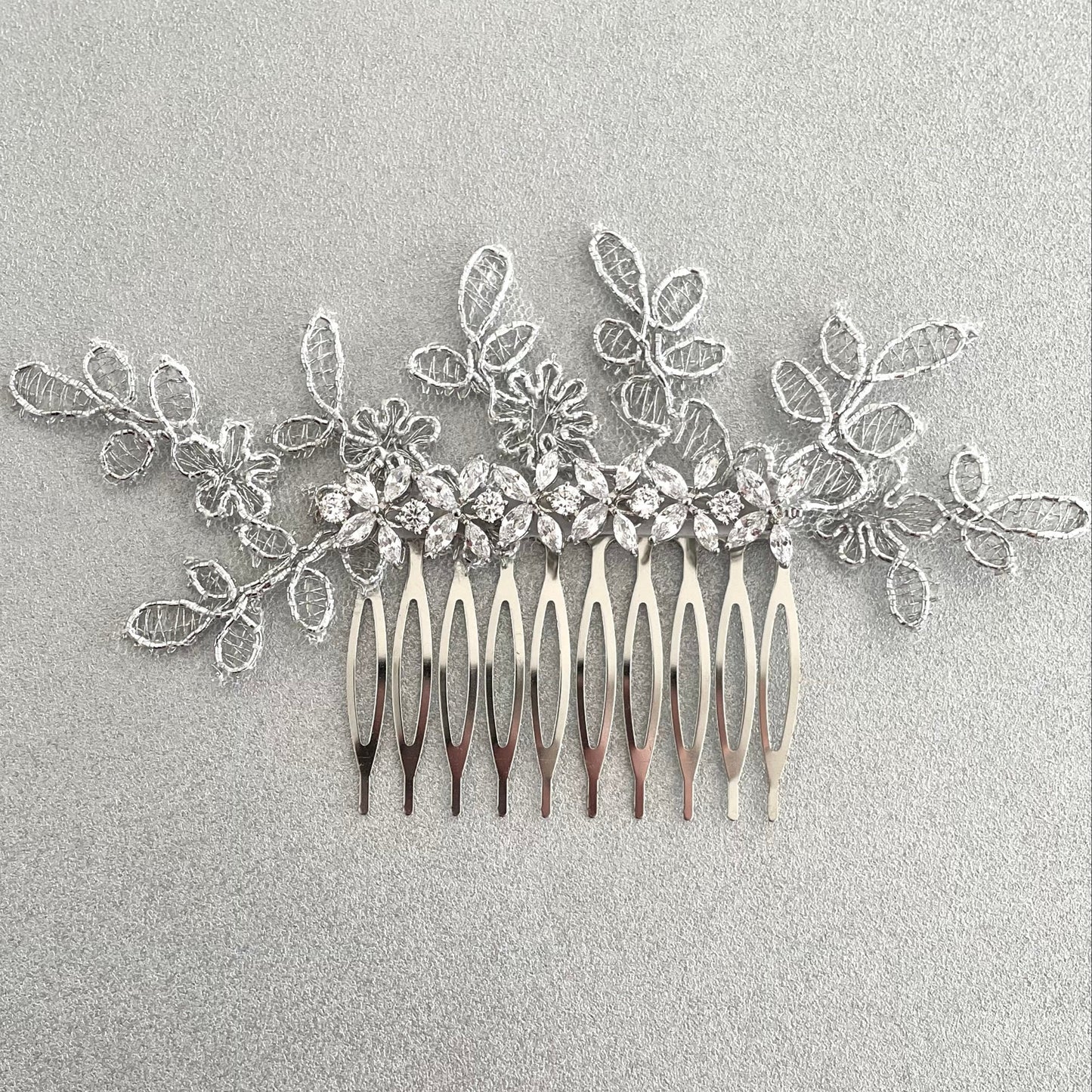 Alyssia Crystal Leaf Bridal Comb