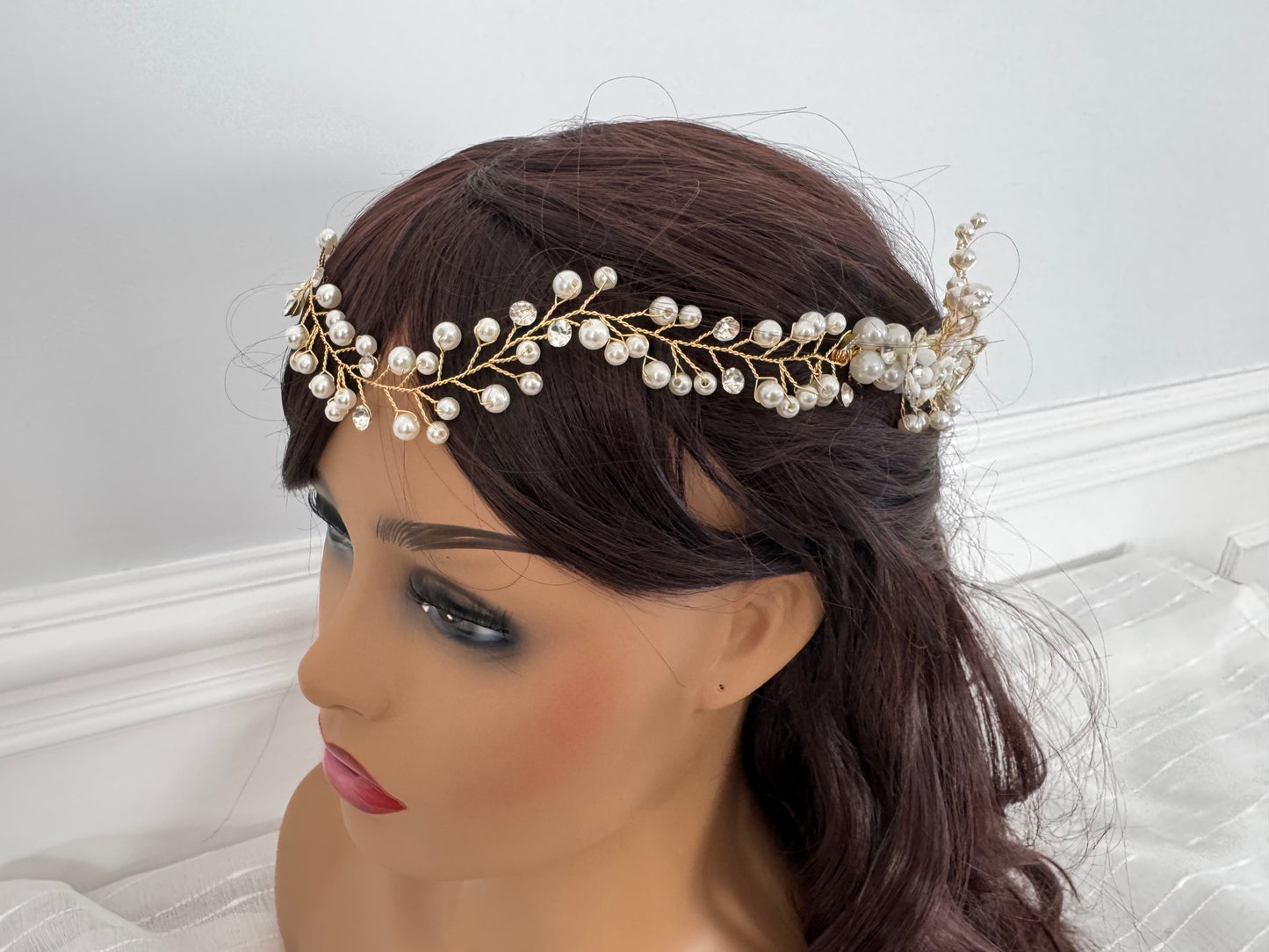 Colette Double Comb Golden Bridal Hair Vine